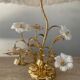 Vintage brass lamp with glass paste flower