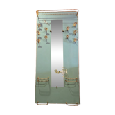 Vestiaire d'entrée mural vintage avec miroir et patères