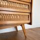 Vintage wooden and rattan chest of drawers