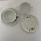 2 cups and porcelain saucers from Chauvigny