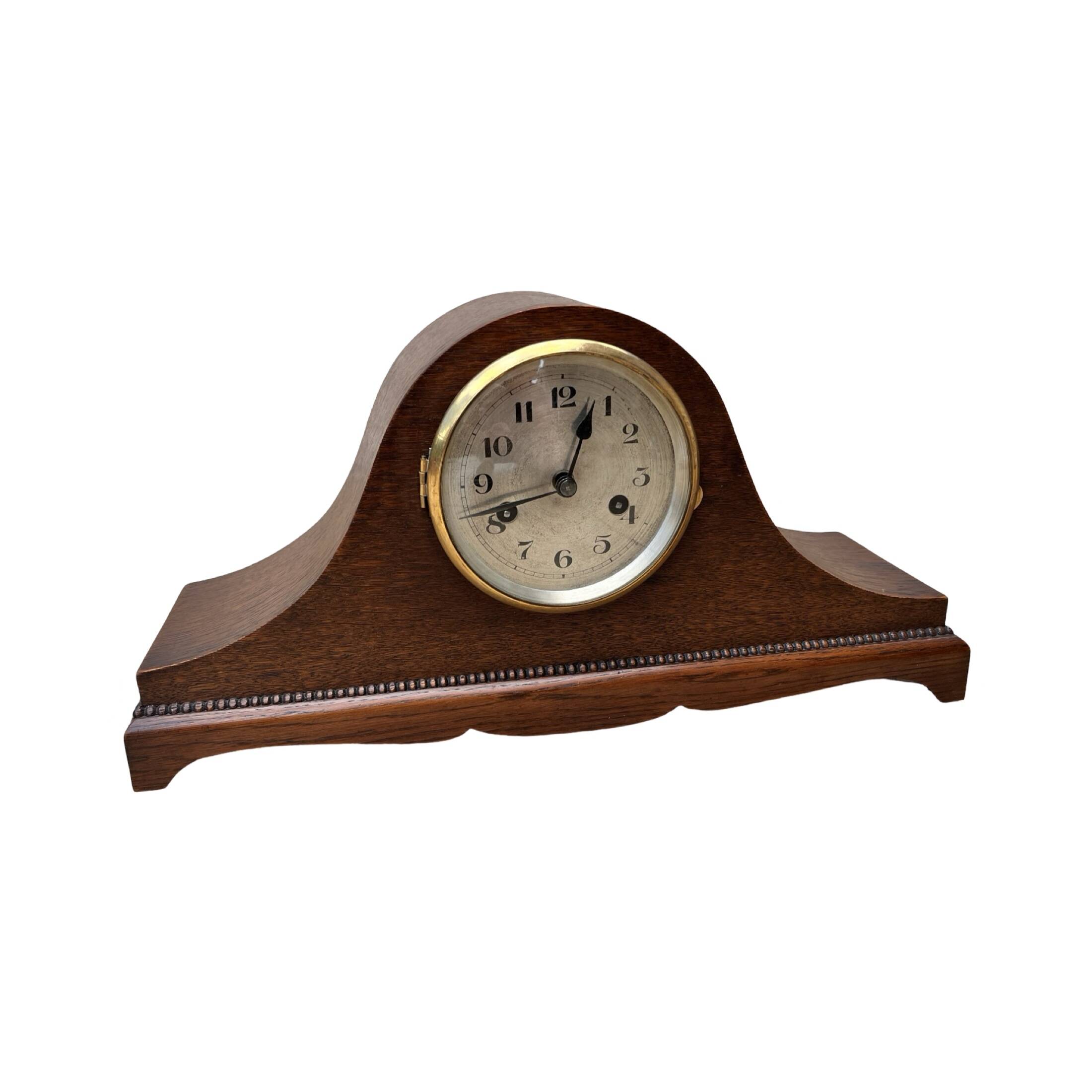 Mantel clock, art deco style, Napoleon's hat, Germany, 1930s.