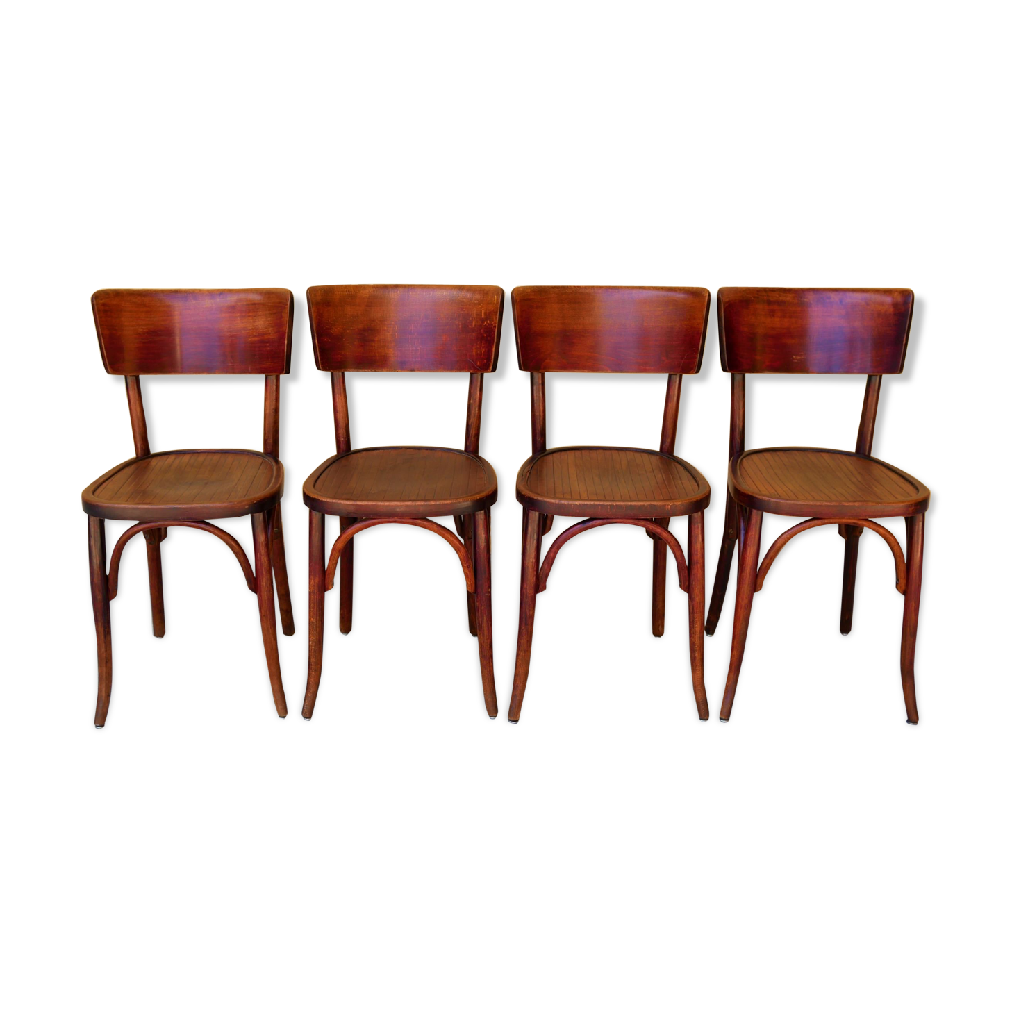 Série de 4 chaises bistrot vintage par Mahieu