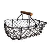 Basket wire handle wood