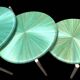 Straw marquetry nesting tables