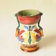 Antique polychrome ceramic vase – Italy 20th century – Handcrafted floral decoration