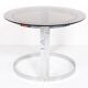 Vintage round table in chrome steel and smoked glass, 1970s