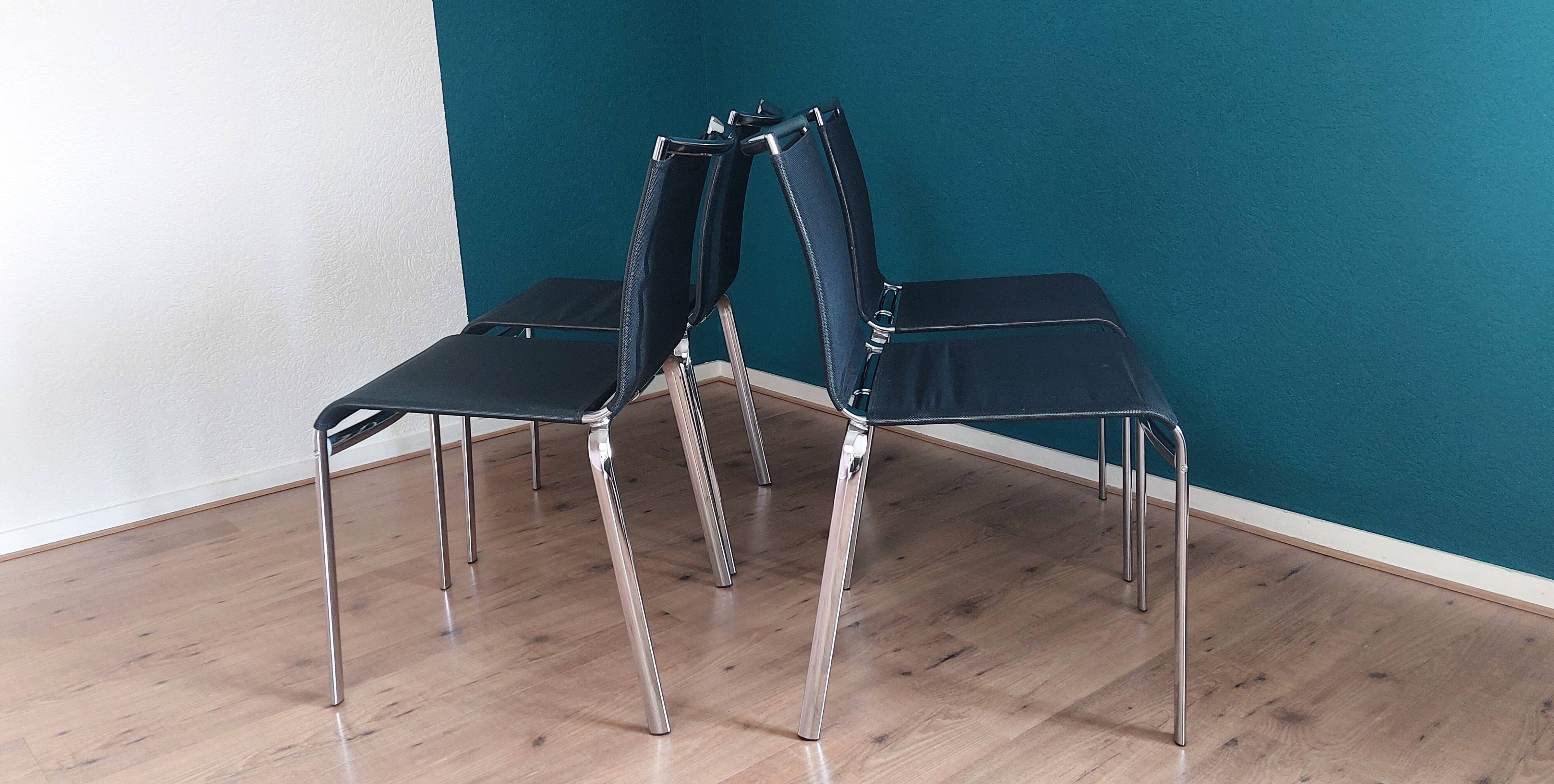 Set of 4 Net Dining Chairs by Daniele Molteni for Bontempi, 1990's