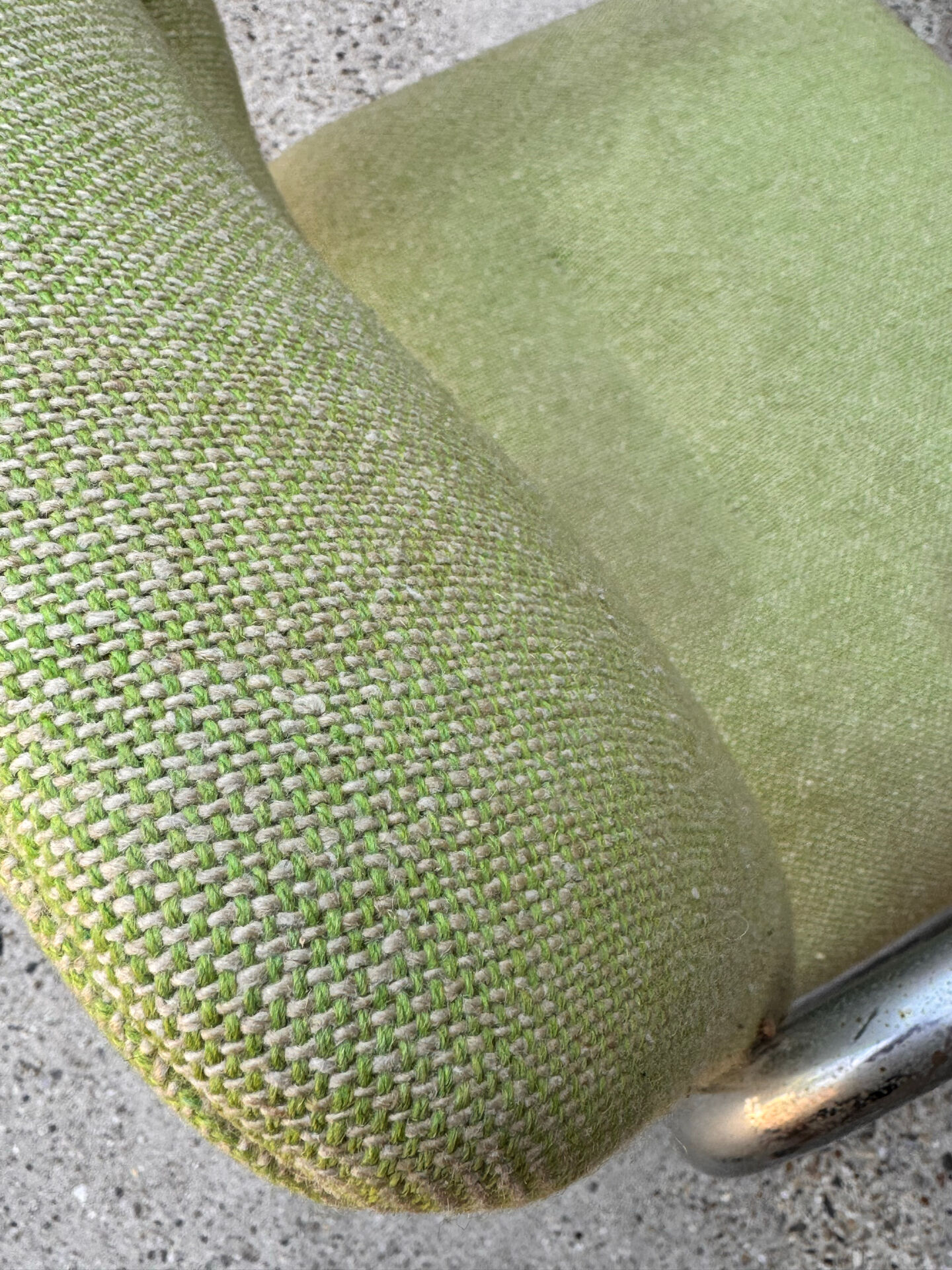 Fauteuil vintage Strafor Steelcase 421, vert chiné