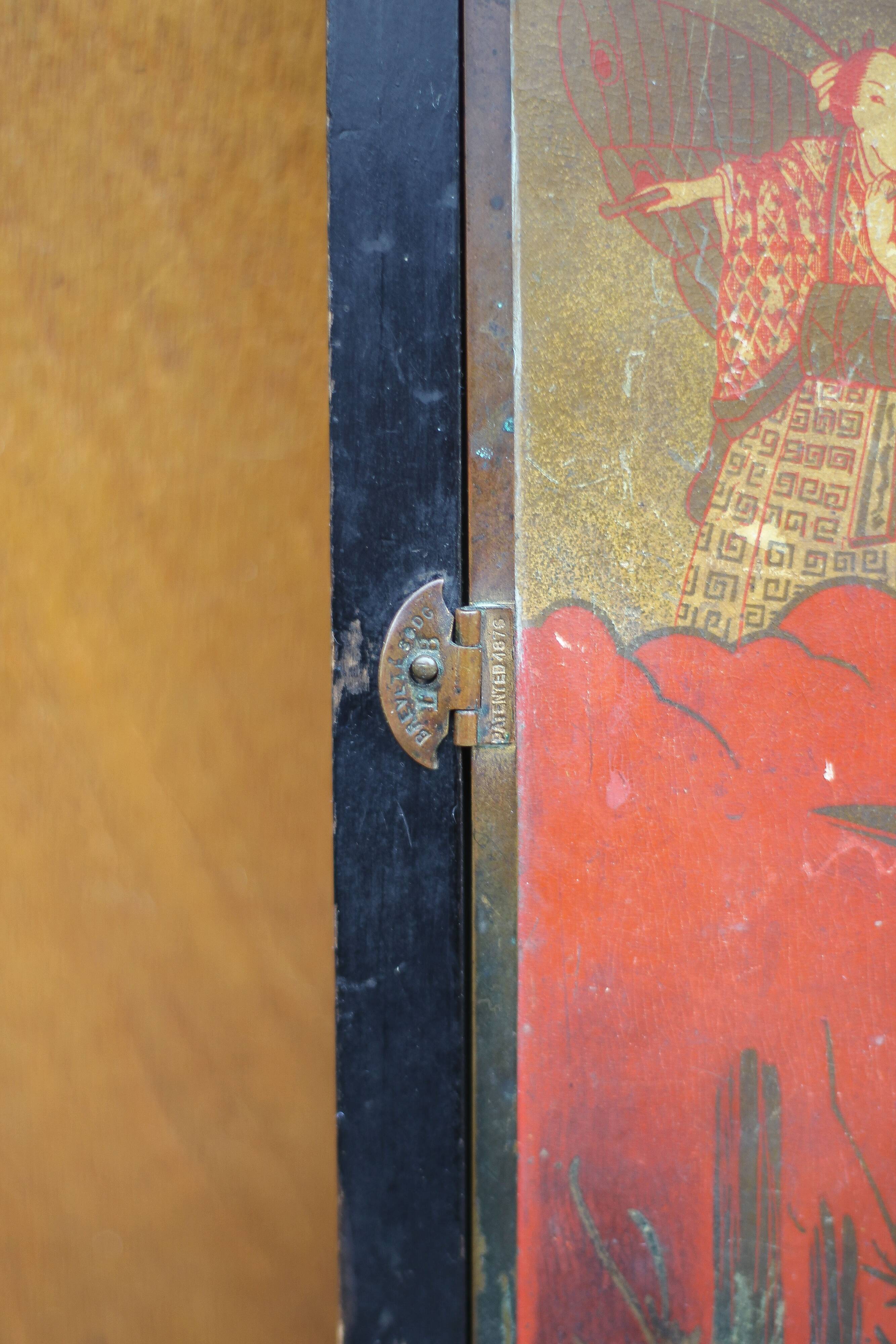 Vintage triptych mirror, wall mirror, barber mirror, collection, Asian pattern mirror