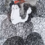 Pen and watercolor drawing by A. PRIN