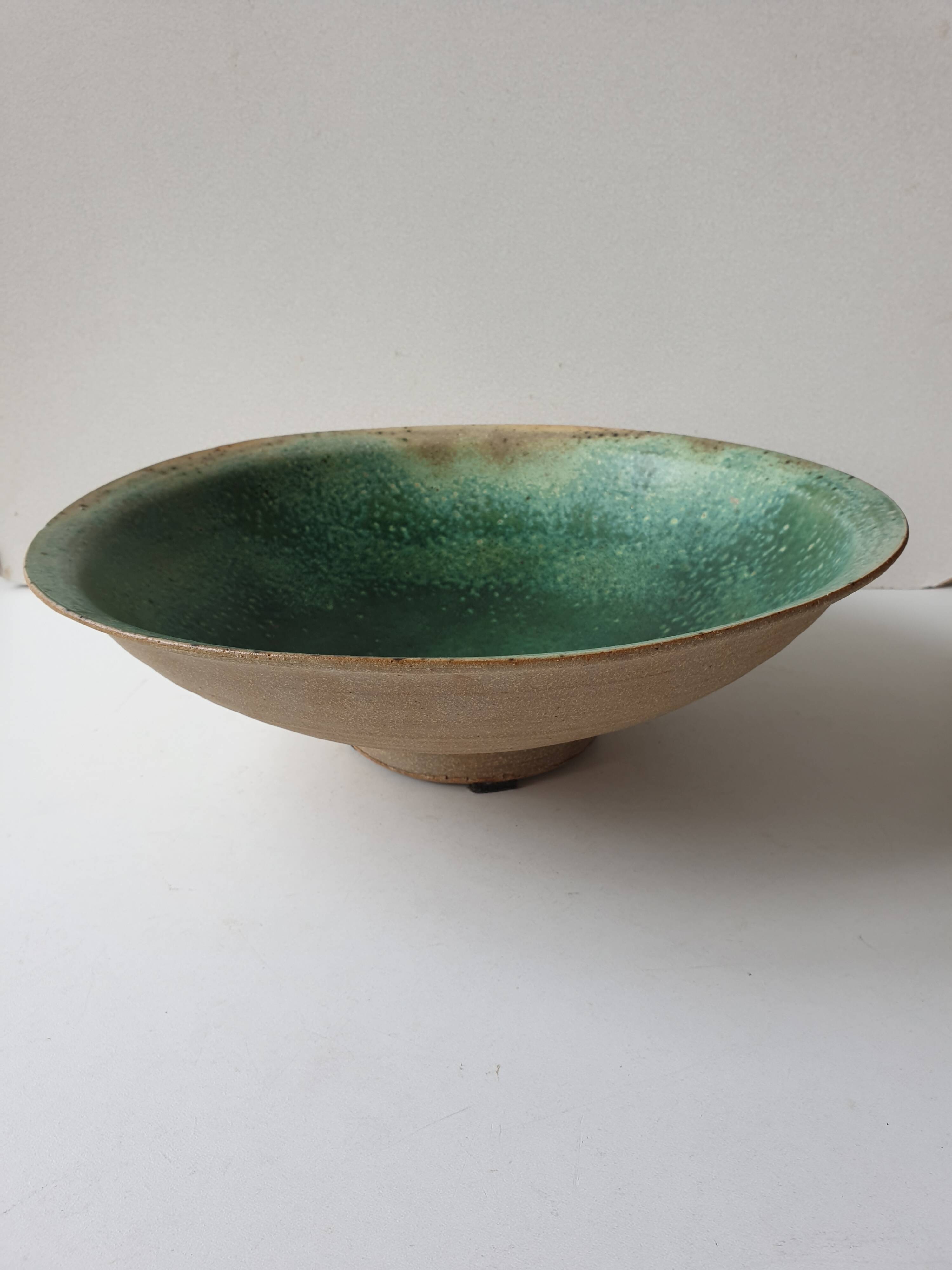 Ceramic salad bowl 30.5cm Signed Francois Guéneau Noyers