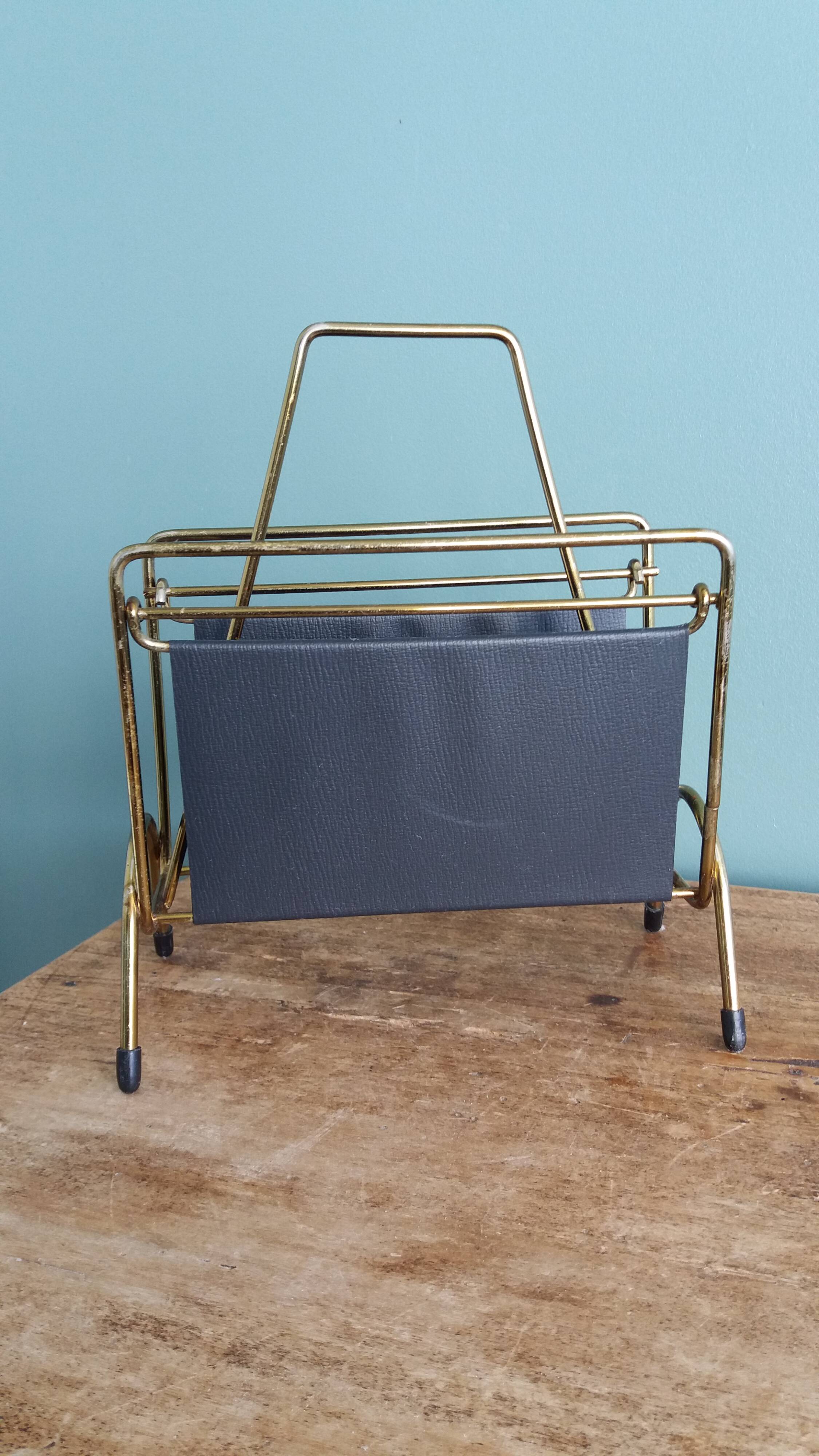 Modernist letter holder mail holder magazine rack style Jacques Adnet