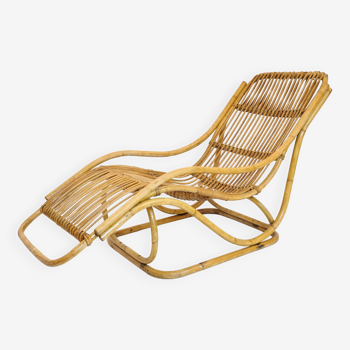 Rattan lounge chair, Italy, 1960s.
