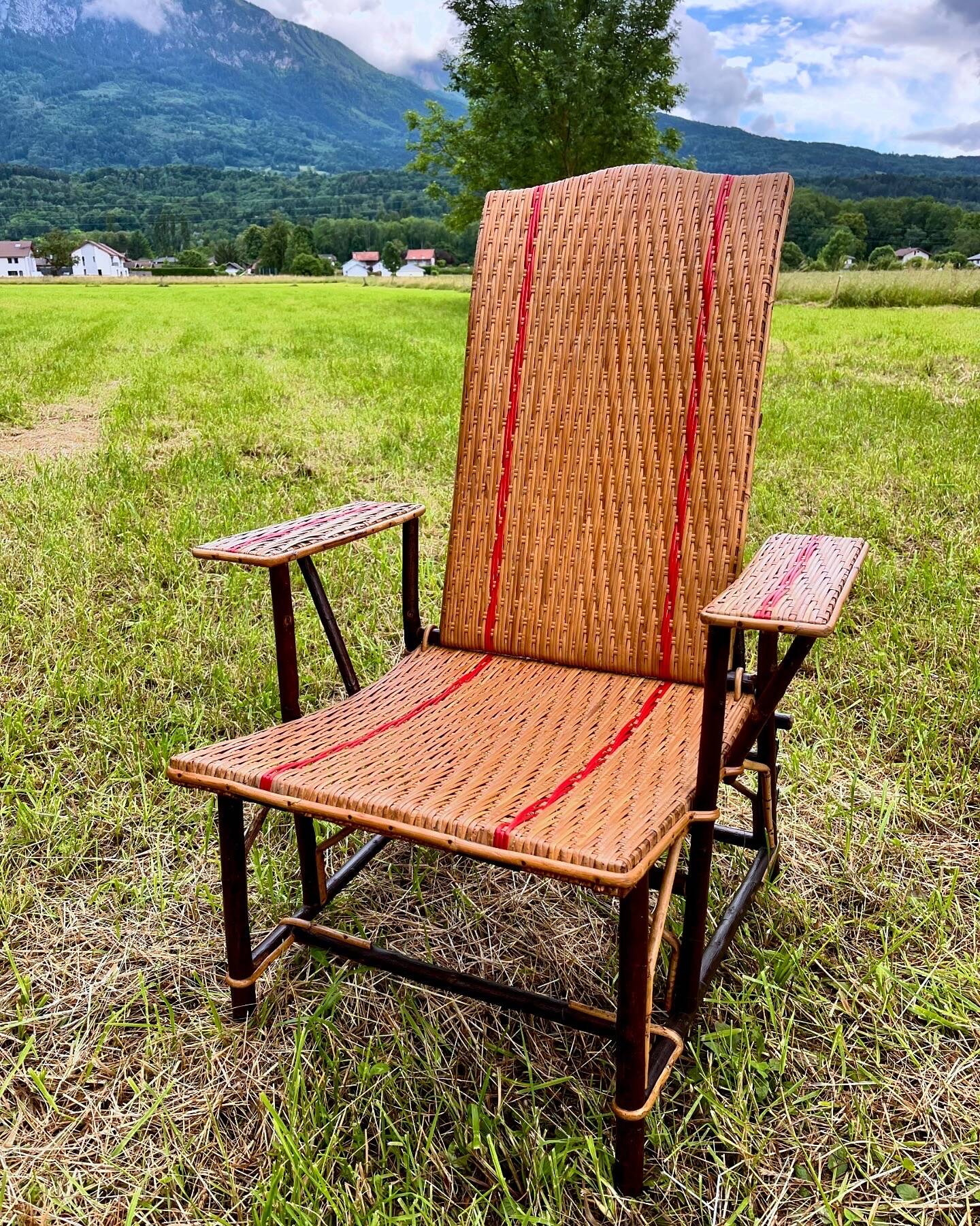 Rattan lounge chair from the 1950s