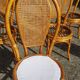 Lot 5 rattan chairs and canning 70s