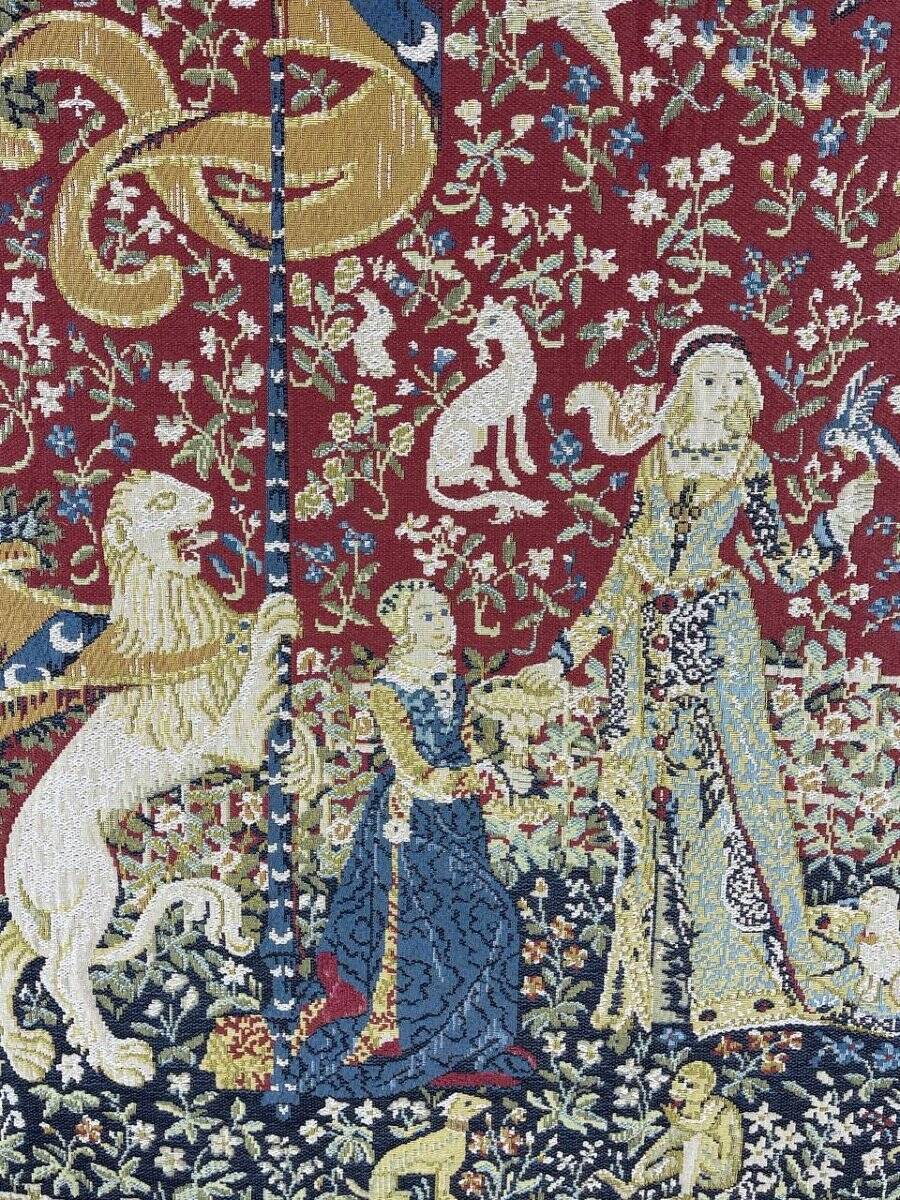 Tapestry "The Lady and the Unicorn" Medieval Style, 20th Century