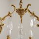 Mid Century Louis XV style cage chandelier - 6 arms - Brass and Crystal