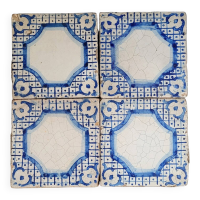 4 carreaux faïence italienne ancienne - Tomasso Bruno