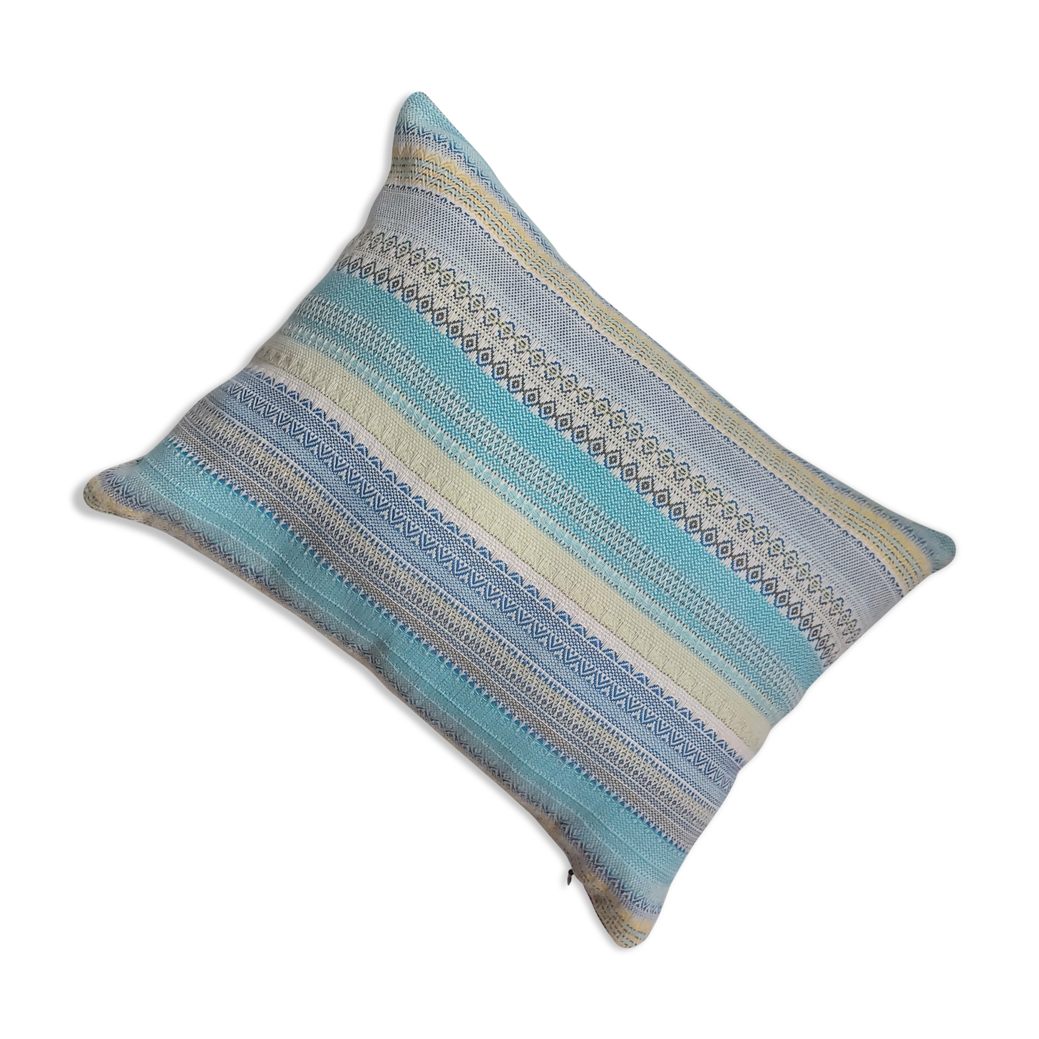Cushion 40 cm x 30cm beige and blue