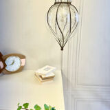 Vintage metal and blown glass lantern pendant.