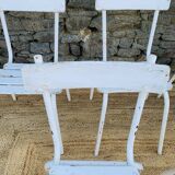 Ensemble de 5 chaises blanches en bois
