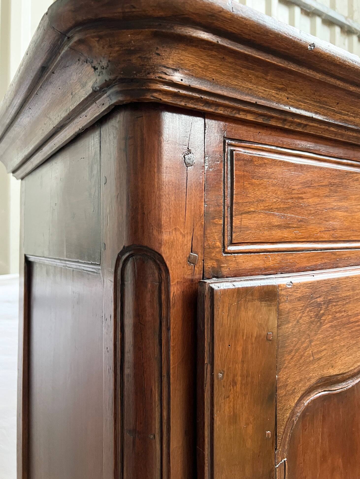 18th century walnut hosiery cabinet