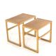 Ensemble de 2 tables gigognes en chêne - design danois - moderne du milieu du siècle