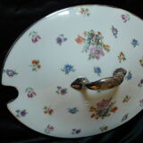 soup and porcelain dish Limoges floral decoration