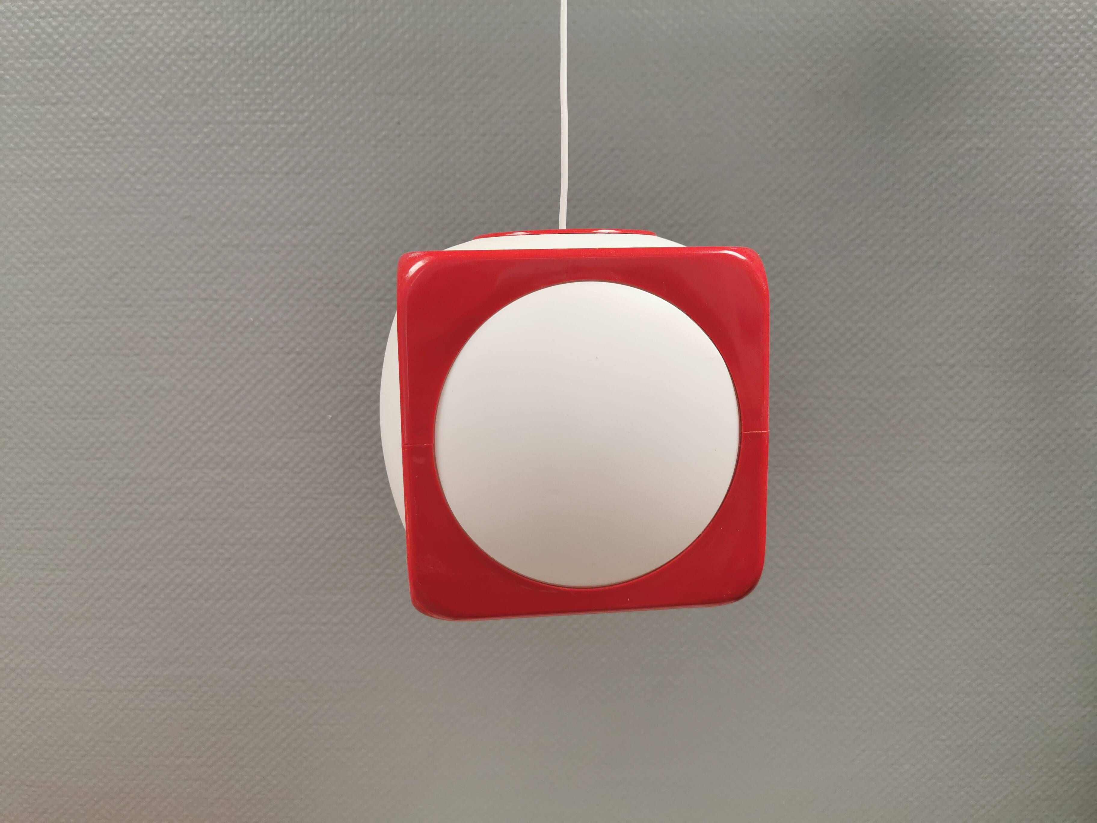 Vintage Poker Dice pendant lamp by Hoyrup Lighting, 1976, Denmark.