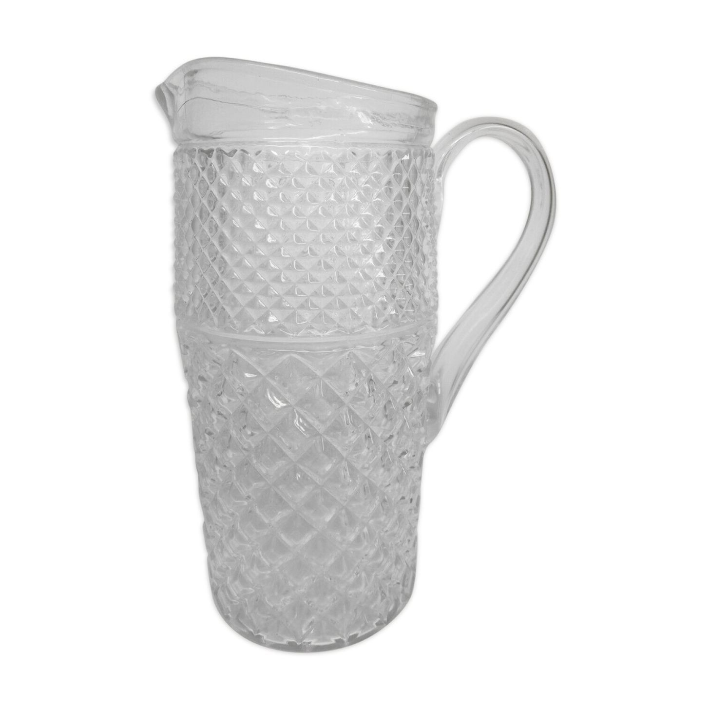 Vintage chiseled glass pitcher