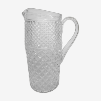Vintage chiseled glass pitcher