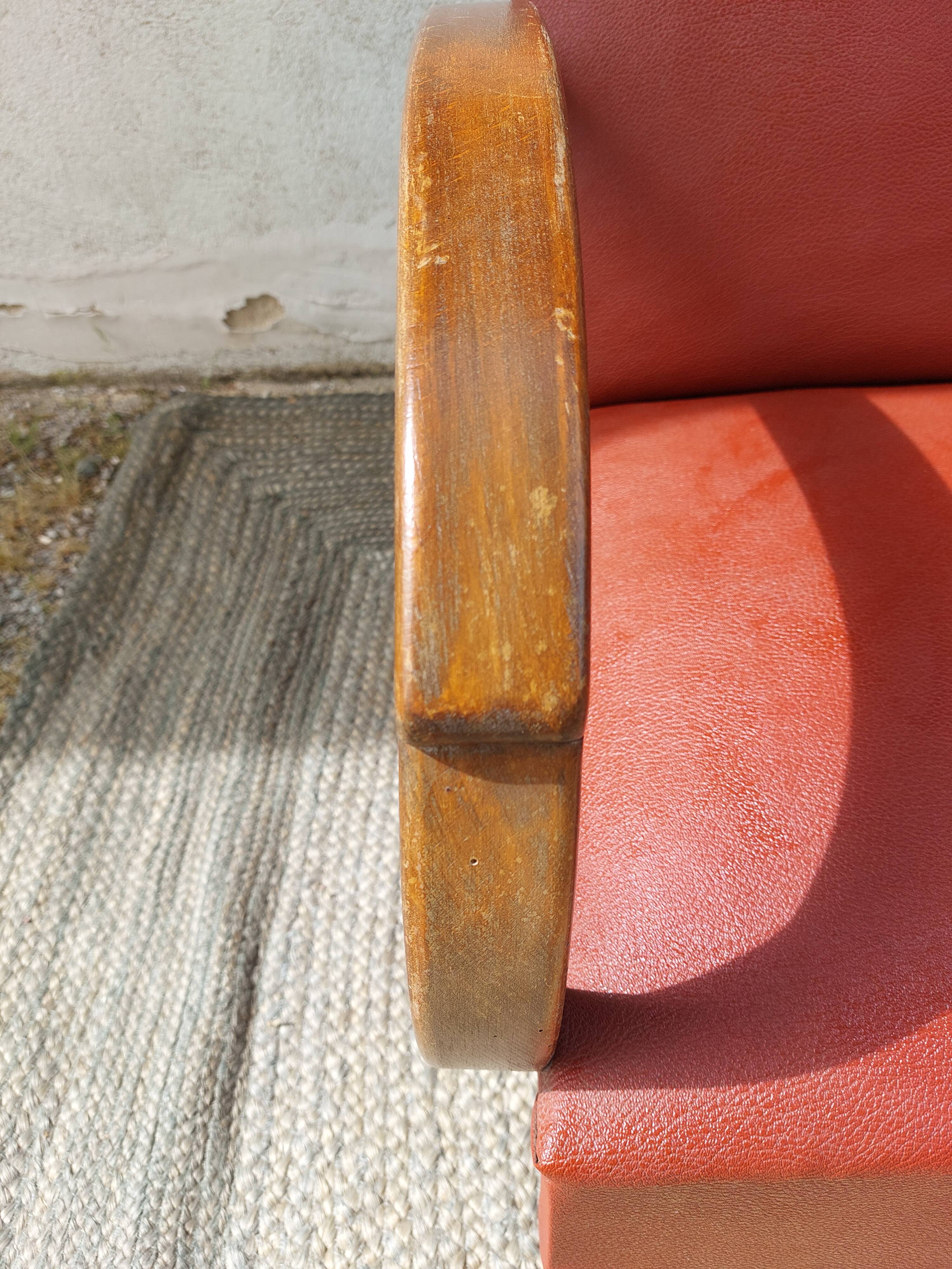 paire de fauteuils art déco, terracotta