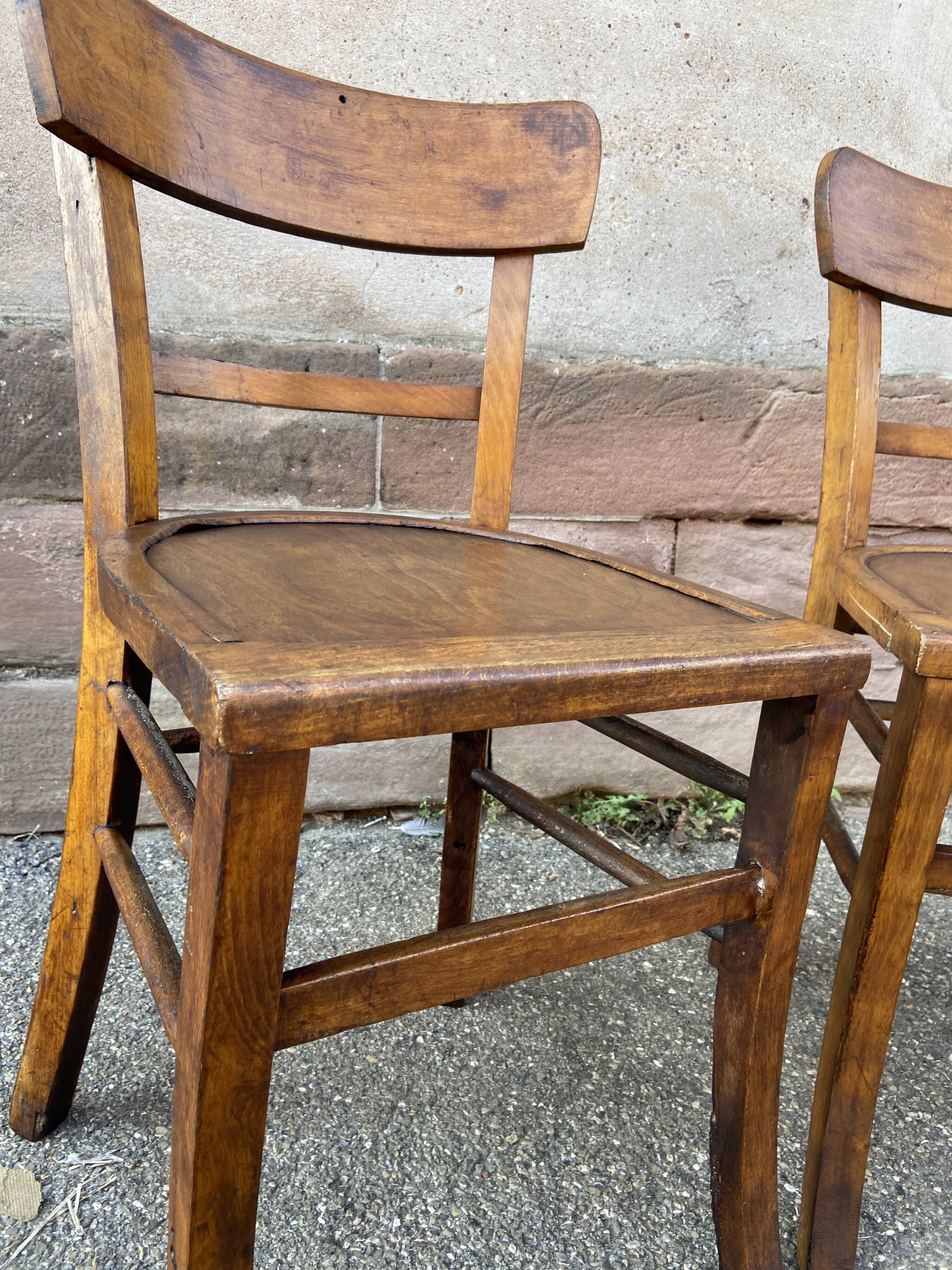 Pair of French bistro chairs vintage meat