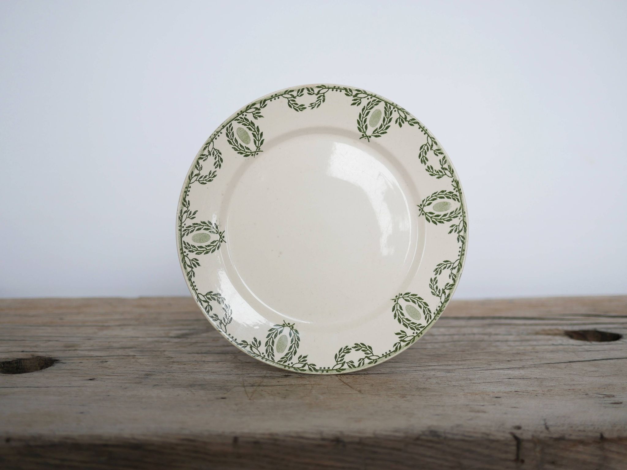 Cake dish on foot, old compotier by the Sarreguemines factory, France