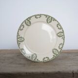 Plat à gâteau sur pied, compotier ancien par la manufacture Sarreguemines, France