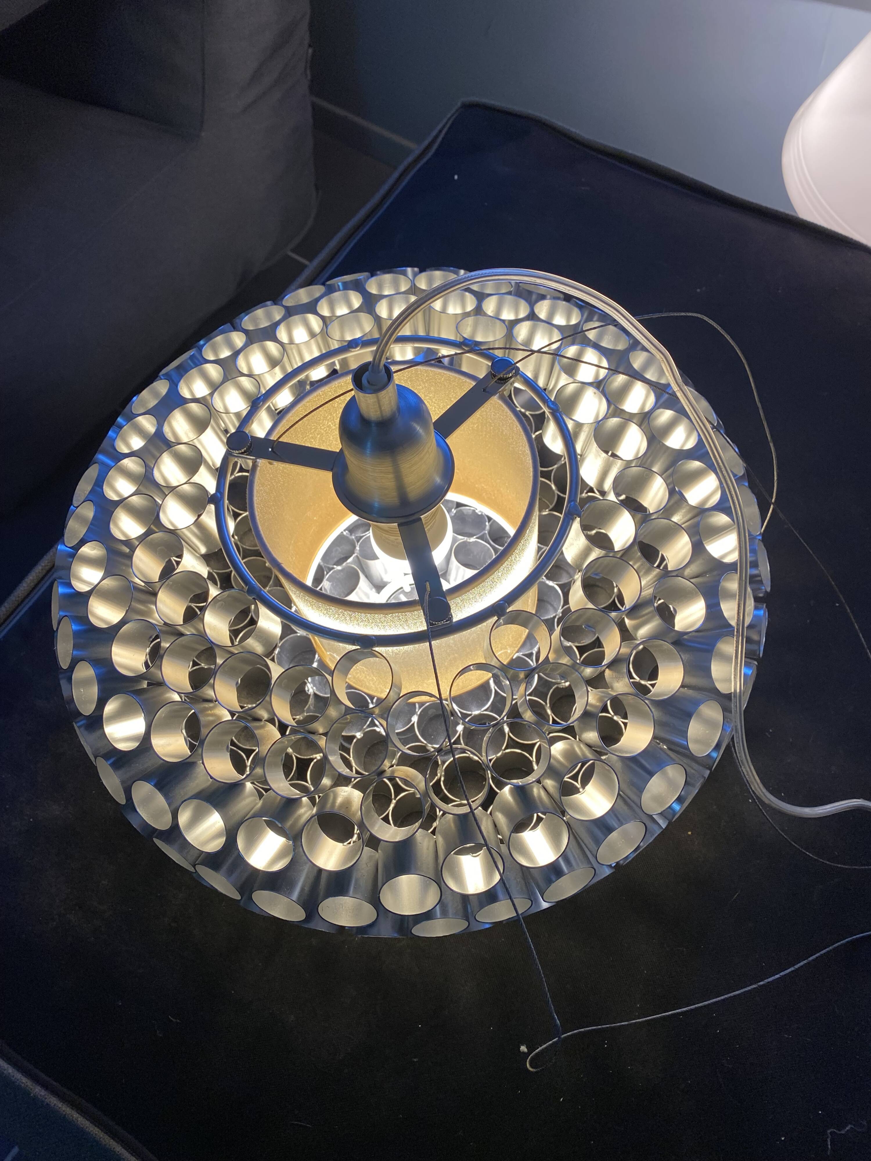 Suspension light aluminium style Foscarini vintage space age vintage 1980