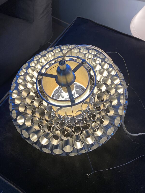 Suspension lustre aluminium style Foscarini vintage space age vintage 1980