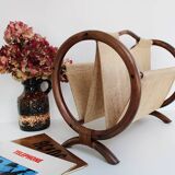 Bamboo fabric magazine rack