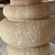 Vintage lamp with a stone base, herbarium lampshade.