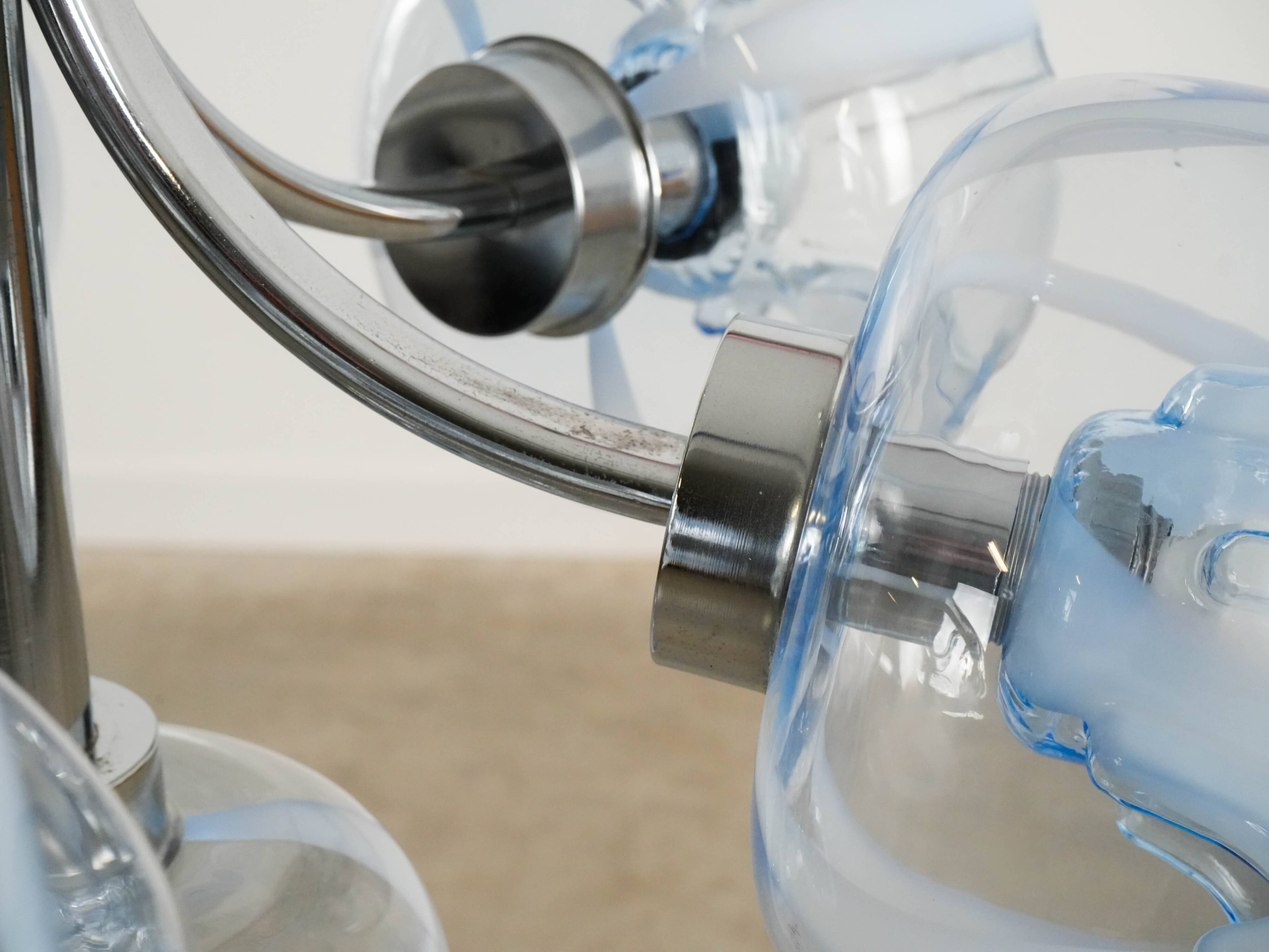 Chandelier, Italian design, Murano glass, 1970s, manufactured in Italy