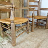 Pair of mulched brutalist armchairs