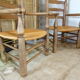 Pair of mulched brutalist armchairs