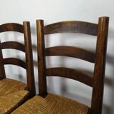 4 brutalist straw chairs