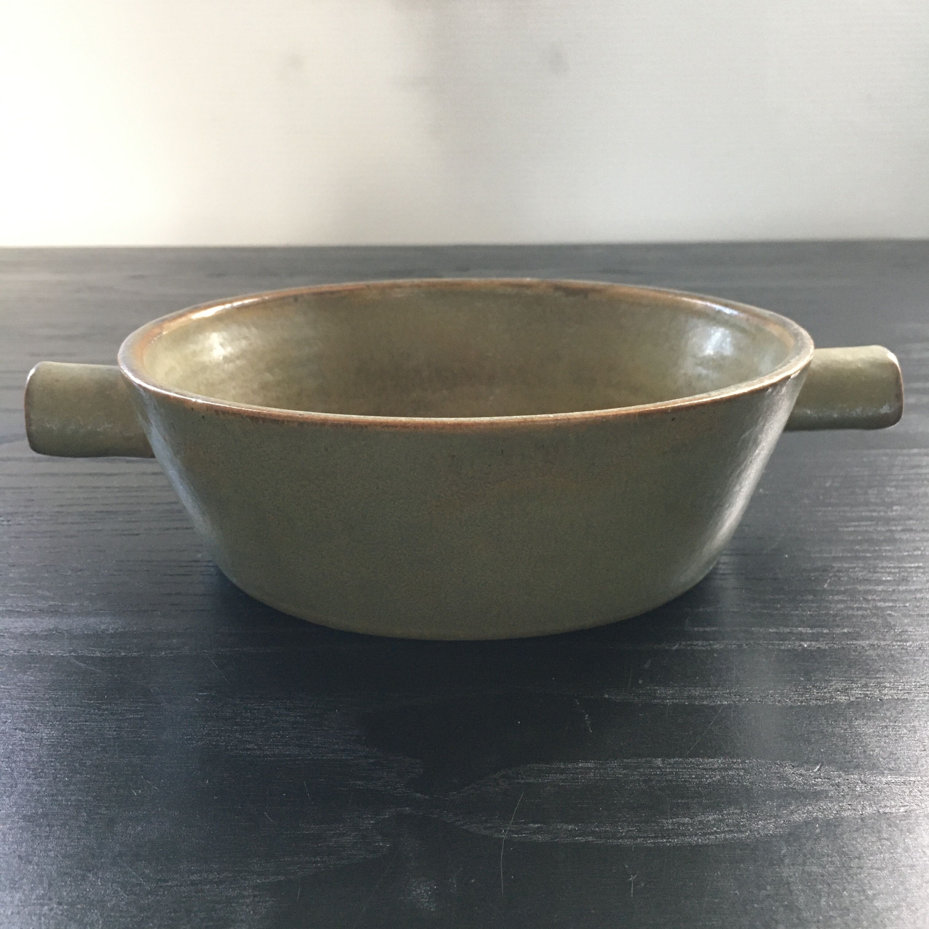 Green stoneware dish