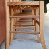 Set of 5 rustic straw chairs