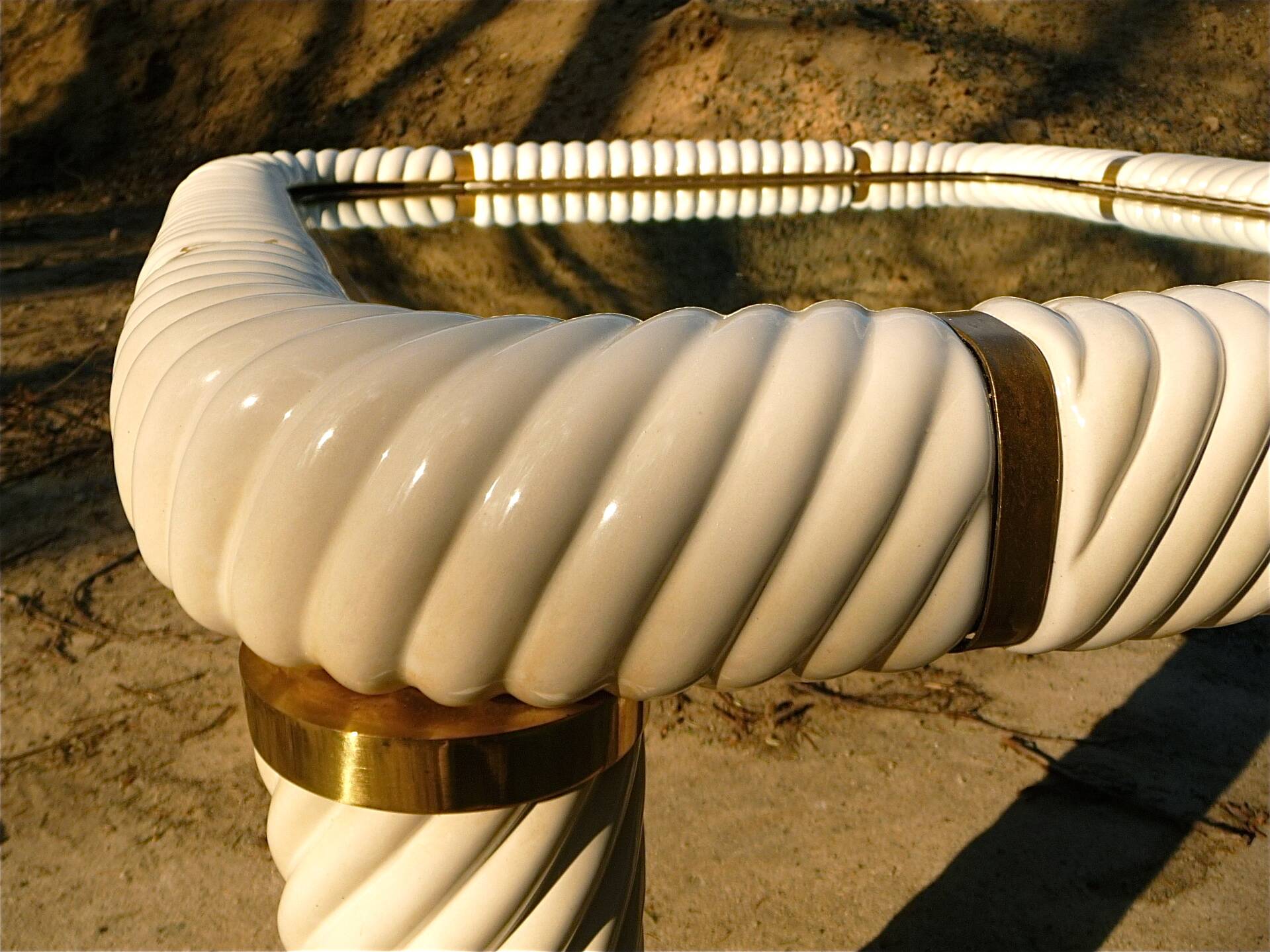 Ceramic and mirrored glass coffee table by Tommaso Barbi, Italy, 1960s.