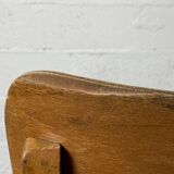 Wooden and leather chairs