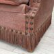1970s, Danish 2-seater sofa, salmon pink furniture velour, beech wood.