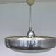 Big chrome milk glass Bauhaus pendant / lamp - 1930s