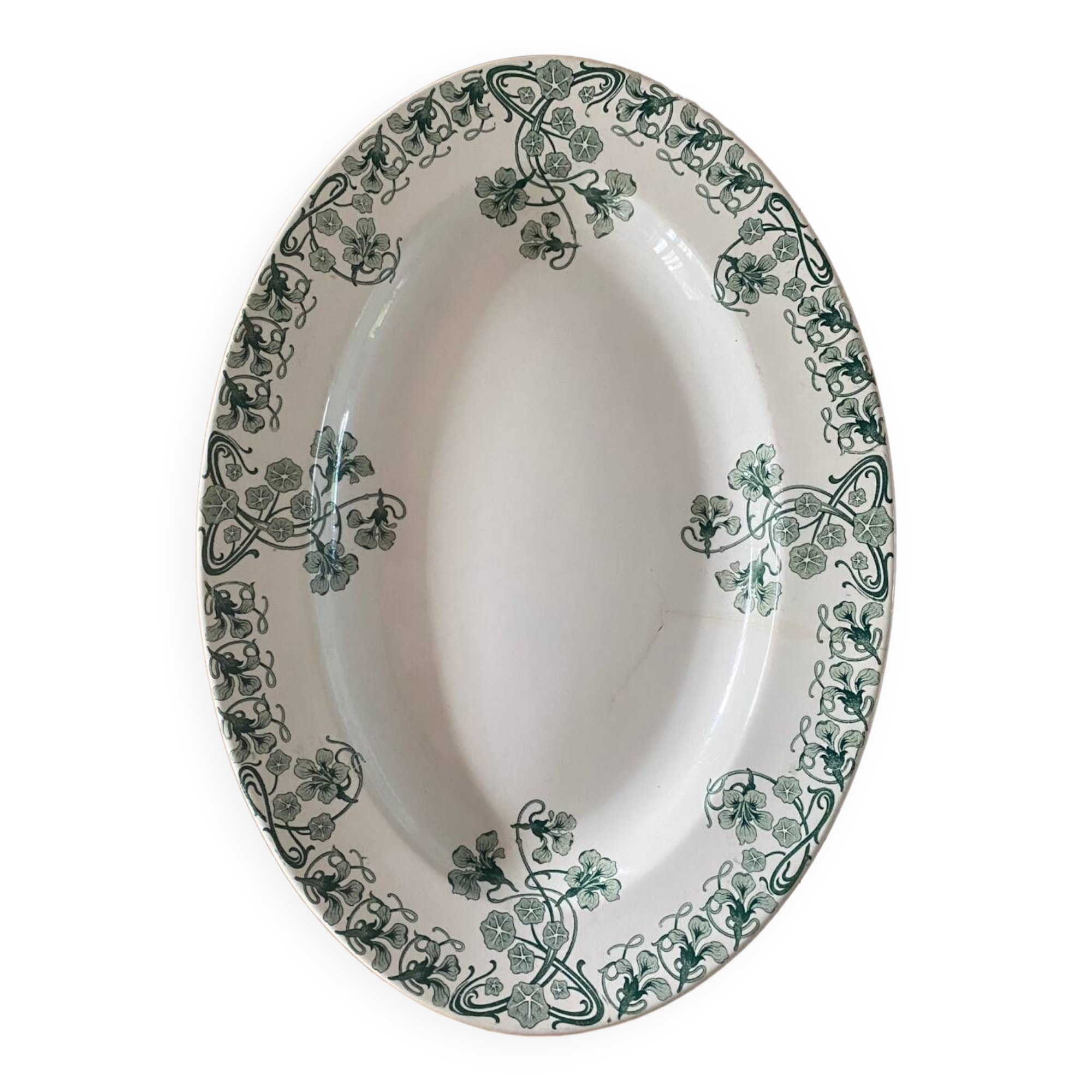 BFK Boch Frères Keramis oval dish, Capucines model, small model